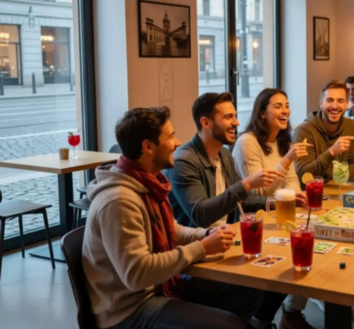 Vendégek egy közösségi játékestén a Pinnacle Sessionben